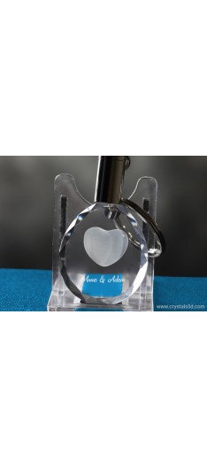 Crystal key ring (blue LED light) 35*40*10 (1.4 *1.6*0.4")